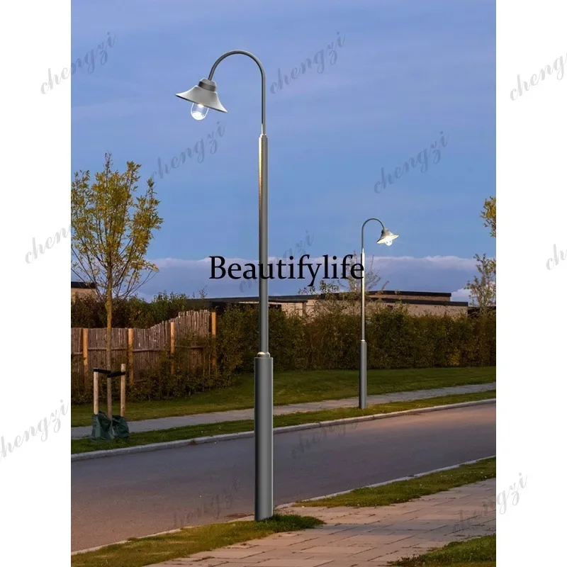 D1089 Modern simple outdoor garden light scenic solar pole garden villa oblique cover street light