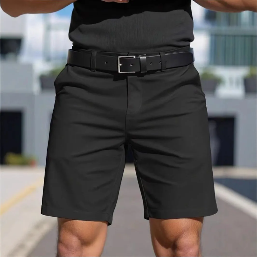 Men Summer Breathable Bermuda Shorts Light Business Semi Formal Casual Golf Shorts Outdoor Commute Suit Shorts for Men