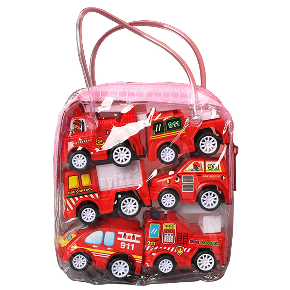 6pcs/Set Fire Truck Gift Bags for Kids Fireman Birthday Favors Children Treat Fire Theme Party Supplies