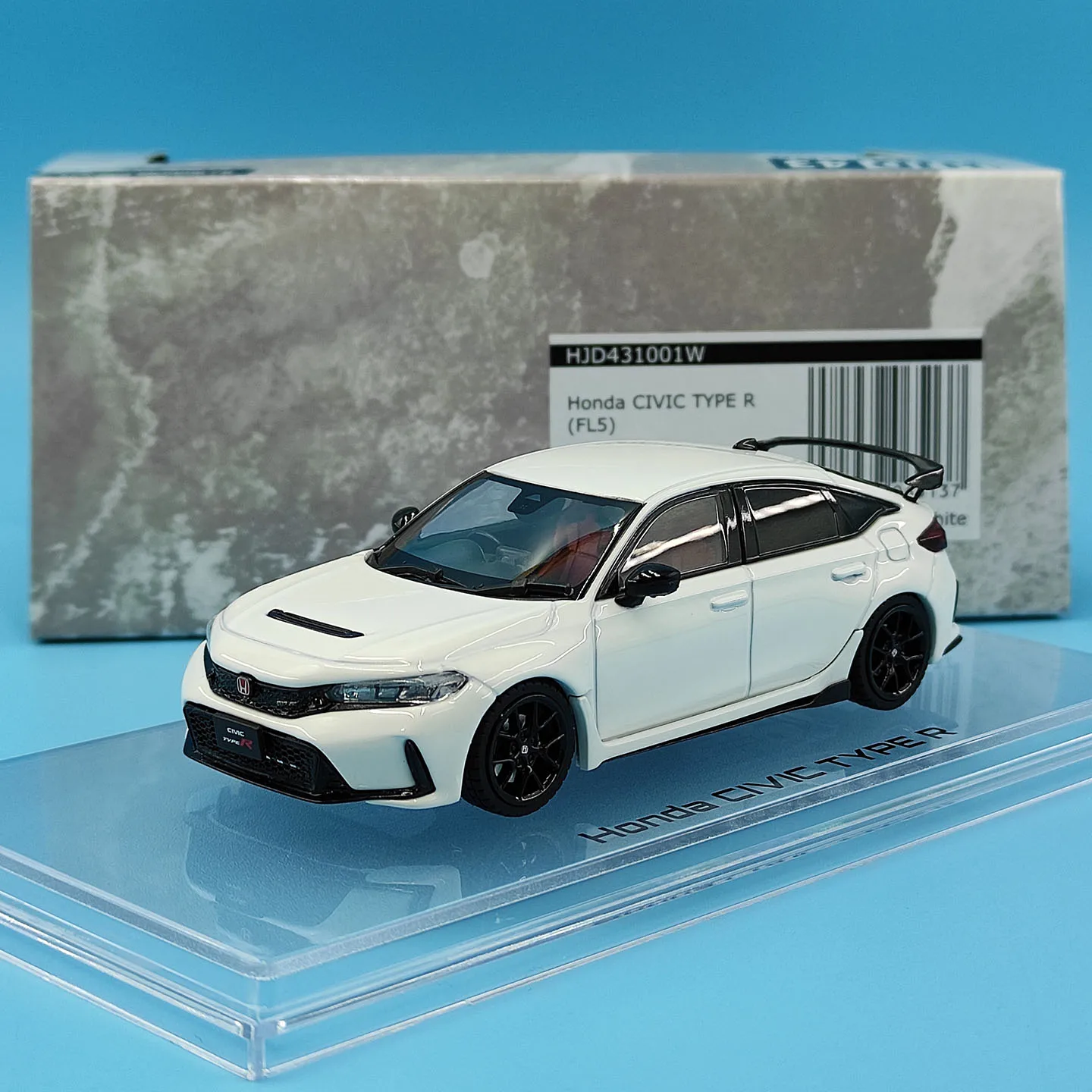 Diecast HJD43 1:43 Scale White Type R FL5 Black Eared Alloy Car Model