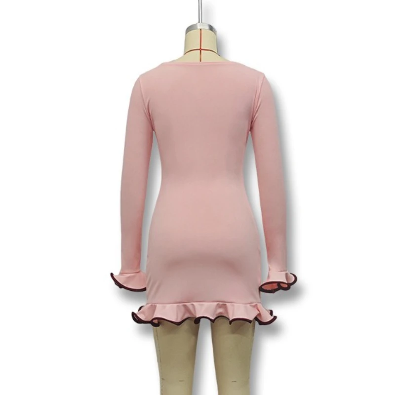 Damska Dopasowana Sukienka Vintage Sexy Jesień Zima Długi Rękaw Dzianinowa Boho Casual Elegancka Sukienka Midi na Imprezę Świąteczną 2025