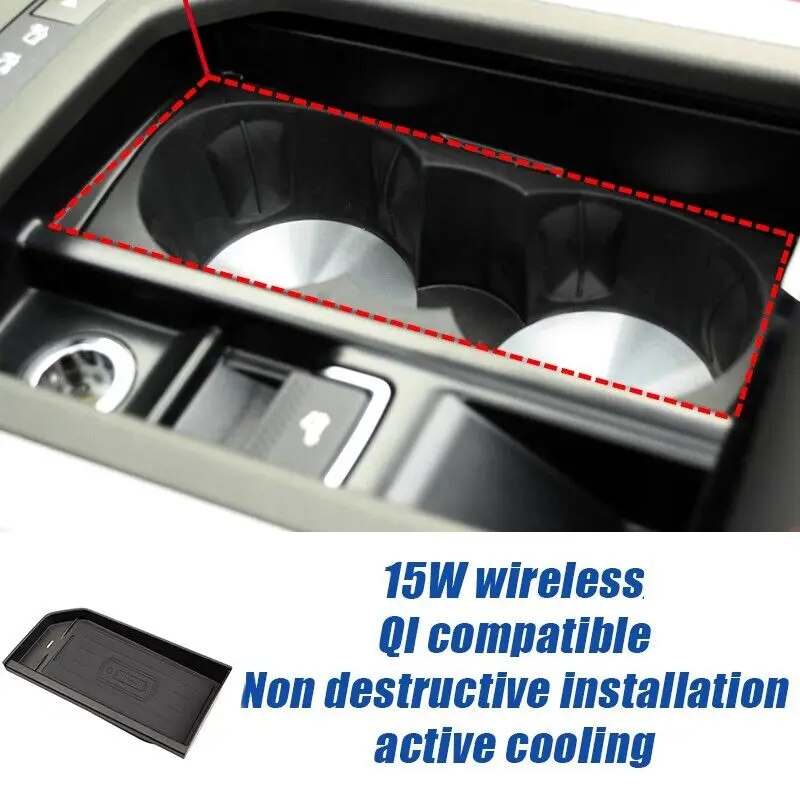 Fast Wireless Charger Tray Pad Storage Box Fits for Range Rover Evoque 2015-2019