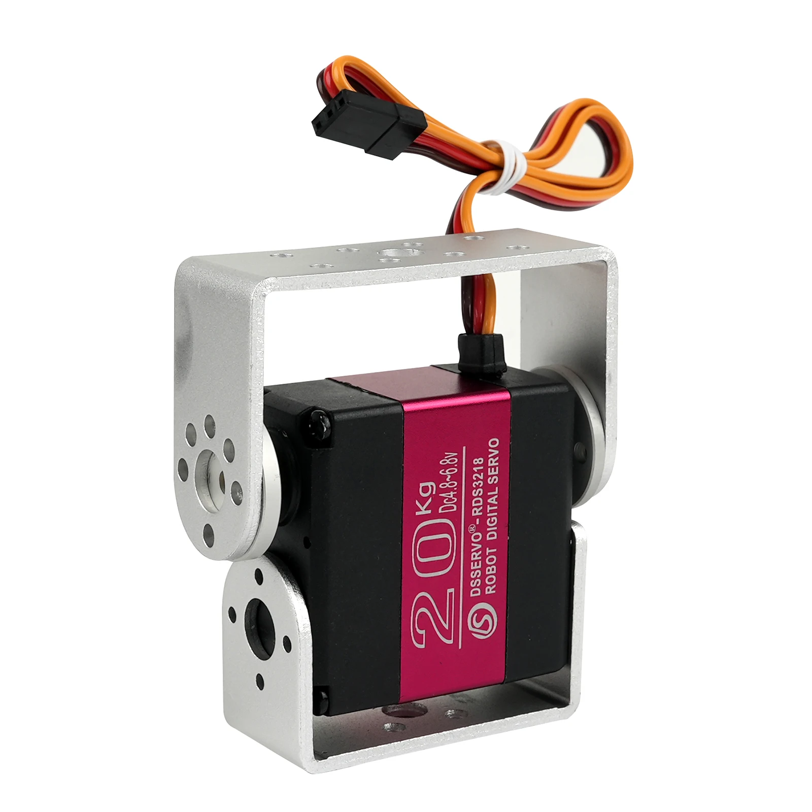4 ピース/セット 20 キロ二軸デジタル RDS3218 サーボメタルギアモーター 180 ° /270 °   ロボットカーおもちゃ用UブラケットサーボDIYパーツ付き