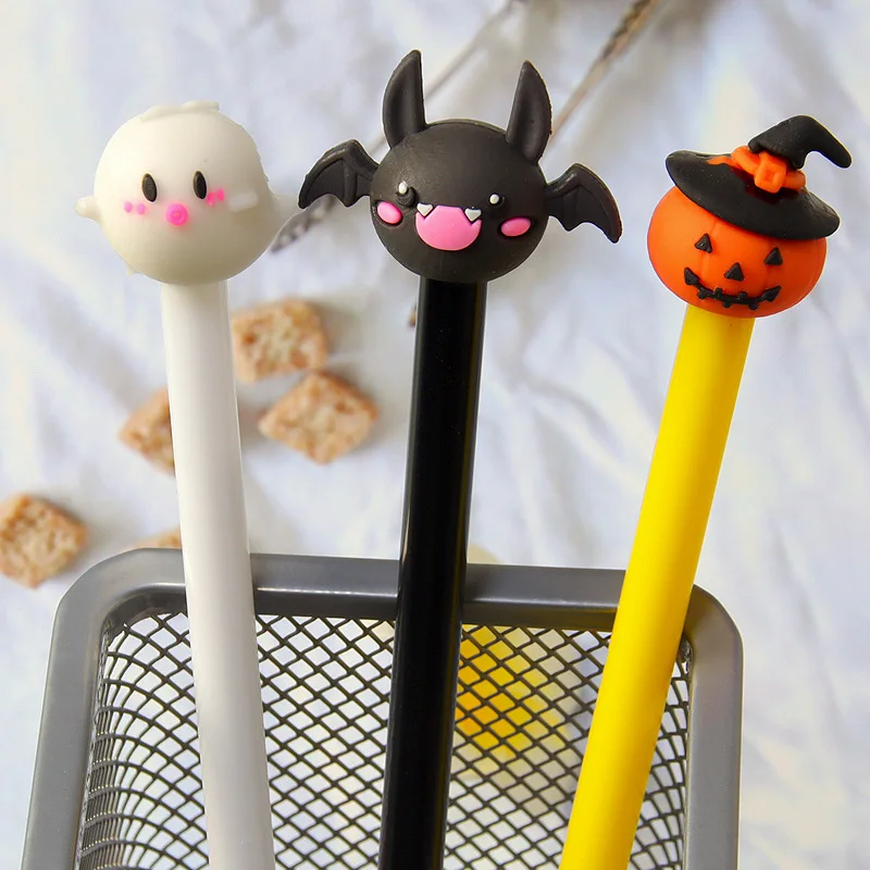 

12 Pcs Creative Stationery Demon Neutral Pen Cute Halloween Prize Gift Student Water-based Pen Office Writing Supplies