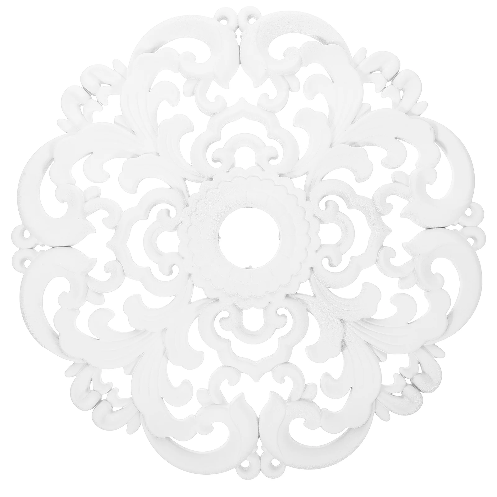 

Medal Imitation Gypsum Suspended Ceiling Light Trim 3100X3100X100CM White Pu Medallions for Chandeliers