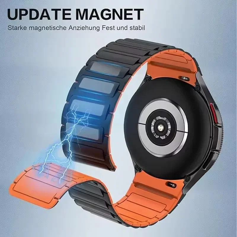 No Gaps 20mm Silicone Magnetic Band for Samsung Watch Galaxy 7 Classic 43mm 47mm 42 46mm 6 5 4 44 40mm Strap 5Pro 45mm Bracelet