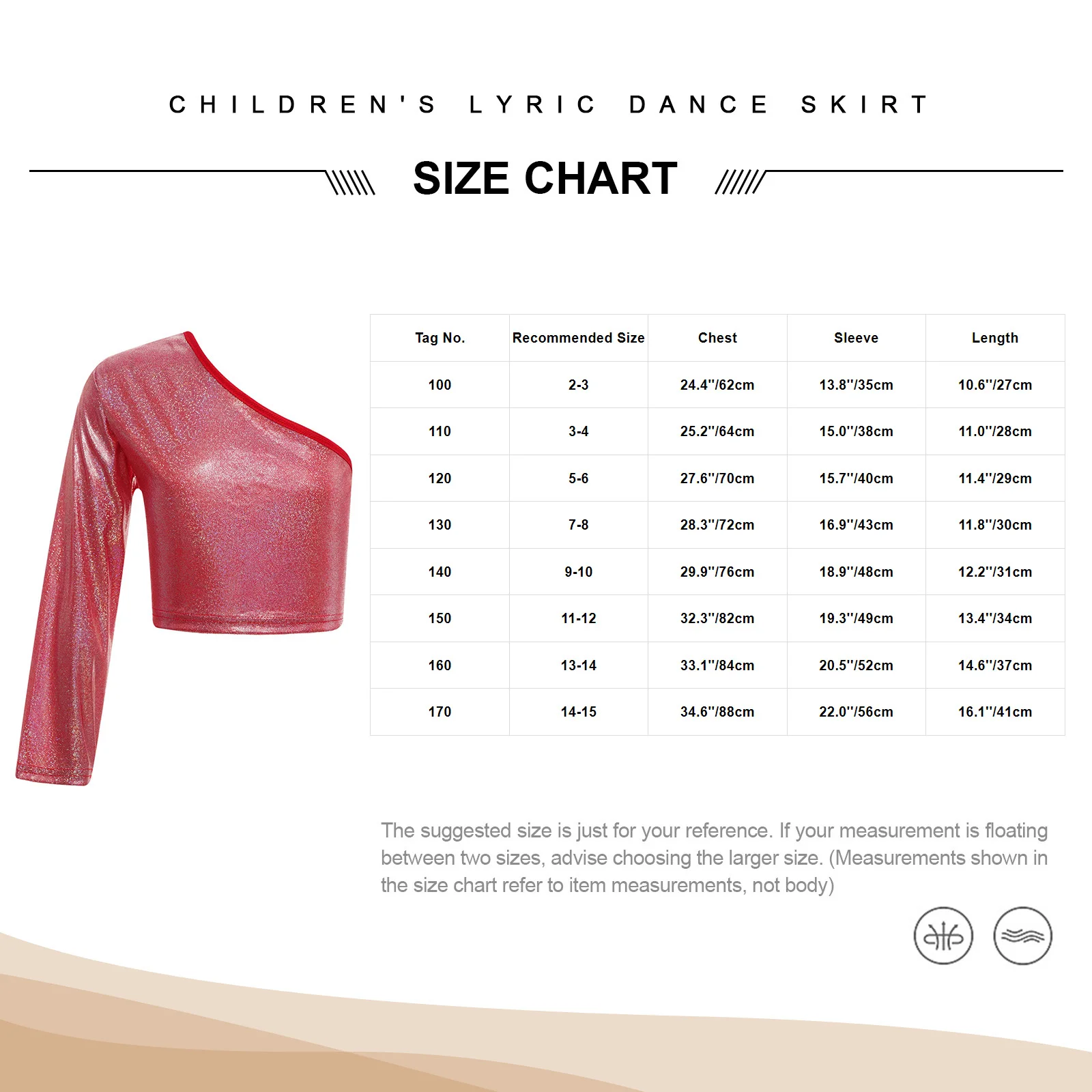 Kids Girls Boys Fashion Metallic T-shirt Hip-hop Jazz Dance Tops One Shoulder Long Sleeve Crop Top for Performance Streetwear