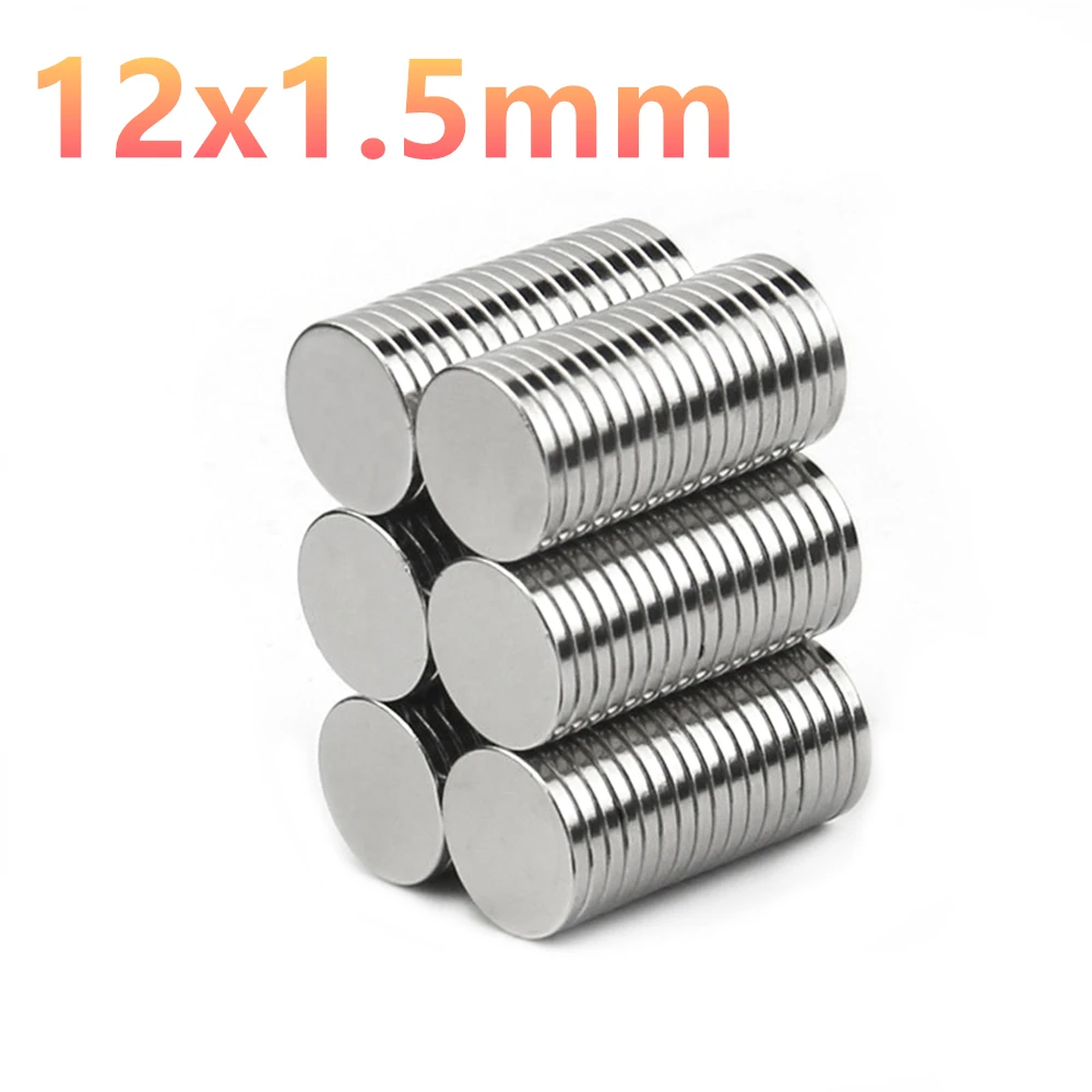 

100pcs Strong Round 12x1.5mm N35 Rare Earth Neodymium Magnet Art Craft Fridge 12x1.5mm