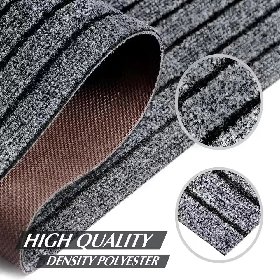 Washable Non-Slip Carpet, Solid Color Striped Kitchen Door Mat Floor Mat, Suitable for Bathroom, Hallway, Entrance