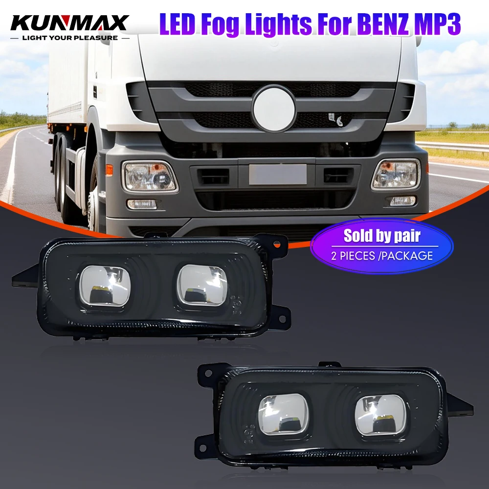 

Pair Of Heavy Trucks LED Fog Lights Assembly For BENZ MP3 Lens Type Fog lamp Driving Lamp Front Bumper Light