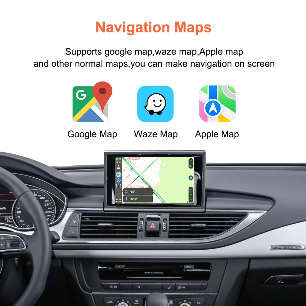 Bonroad Kabelloses Android Auto Modul für Audi A6 A7 RMC 3G MMI MHI2 2012-2018 Carplay Interface Mirror Link Air Play Rückfahrkamera – Detail 9