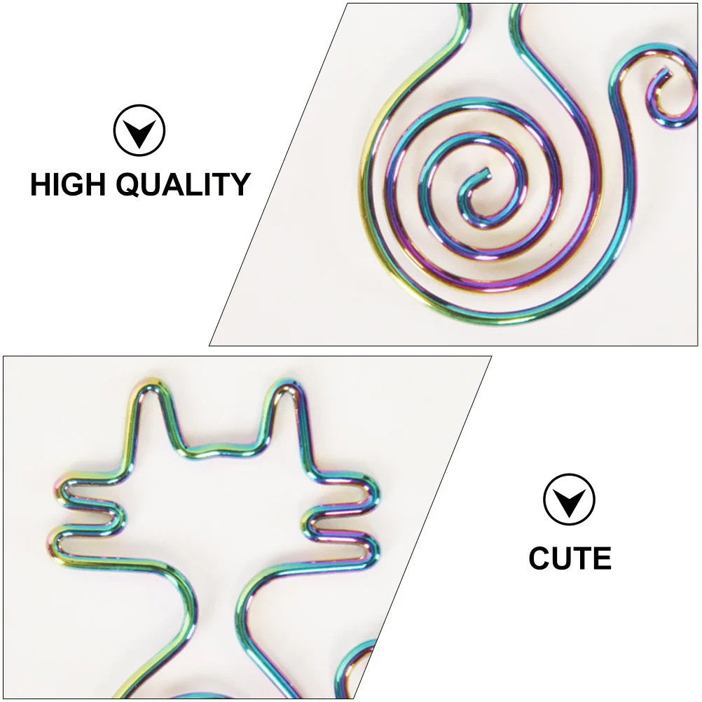 

8pcs Cat Shaped Bookmark Clips Animal Design Paper Clips For Kids Fun Cards Display Not Rust Deform Assorted Color