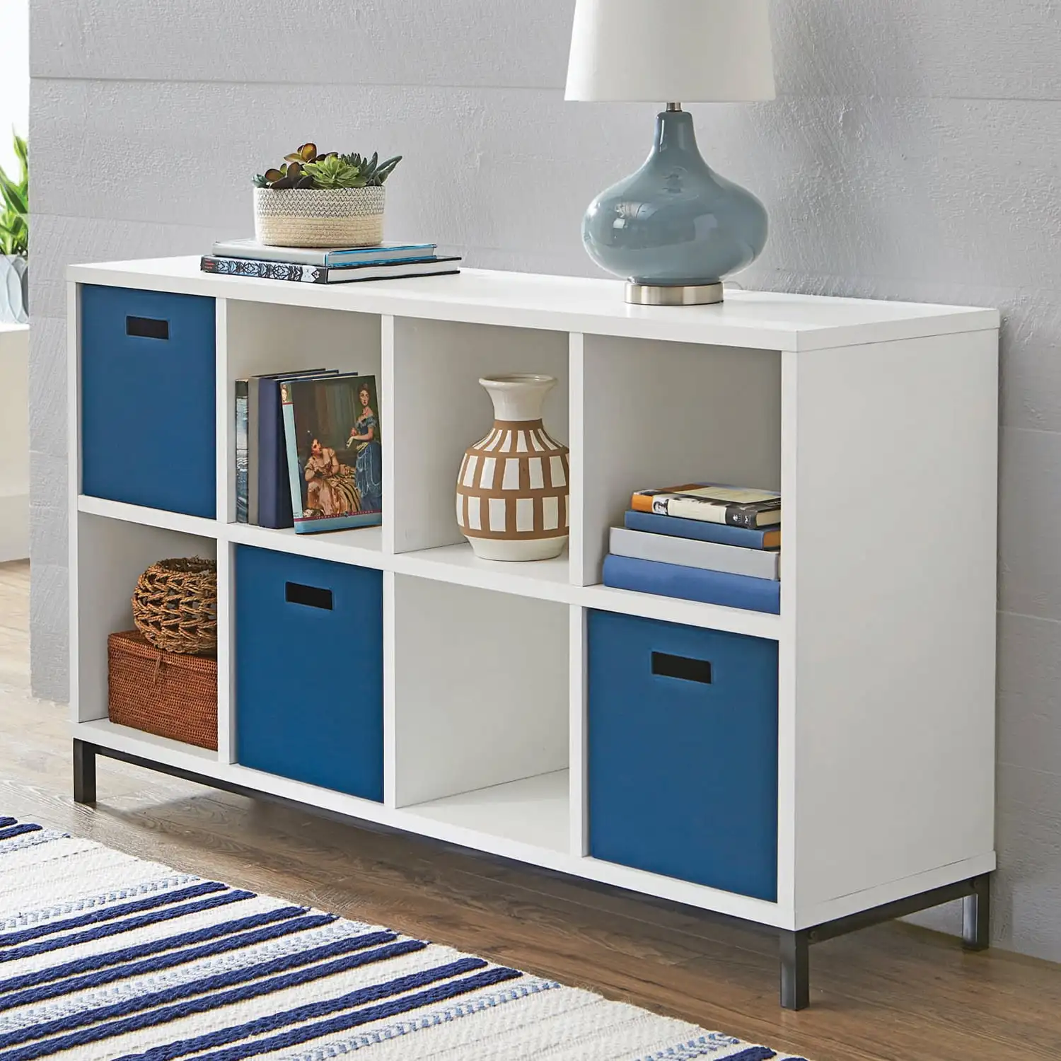 

8-Cube Organizer with Metal Base, White