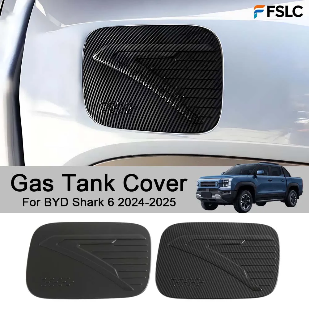Cars Accessories Gas Tank Cover For BYD Shark 6 2024-2025 Carbon Fiber Black Car Styling Upgrade Modify A Car