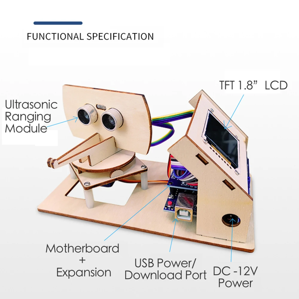 1.8 inch TFT LCD Ultrasonic radar detection scanning programming For UNO R3 Arduino student detection robot electronic DIY Kit