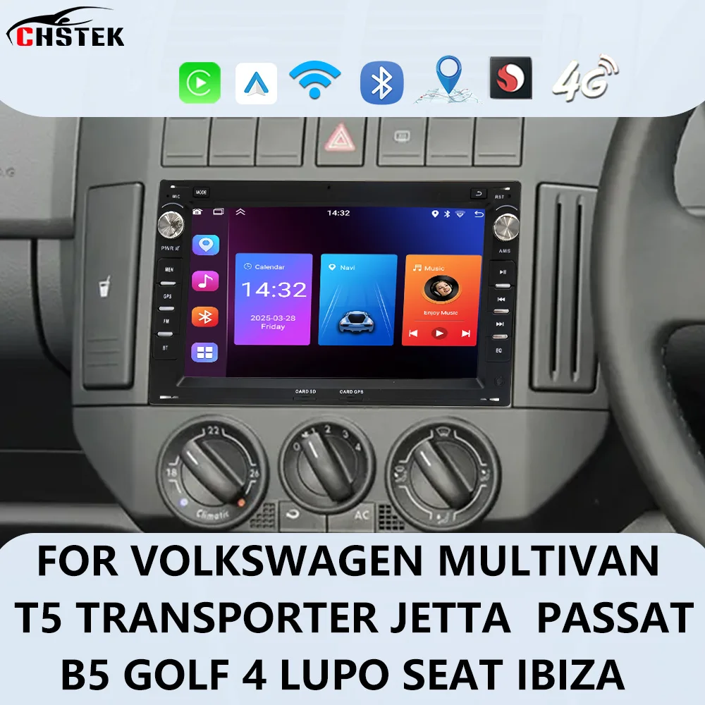 CHSTEK Car Radio Carplay for VW Golf 4 Passat B5 Jetta Polo Multivan T5 Transport Bora Seat GPS Screen Multimedia Android System