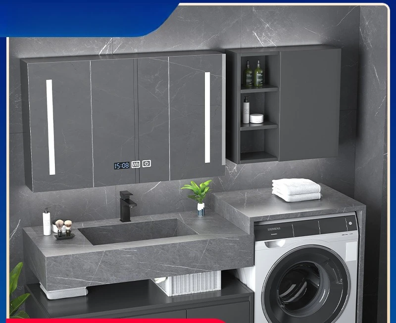 

Washing machine rock slab bathroom cabinet combination modern simple washbasin washbasin hand washing