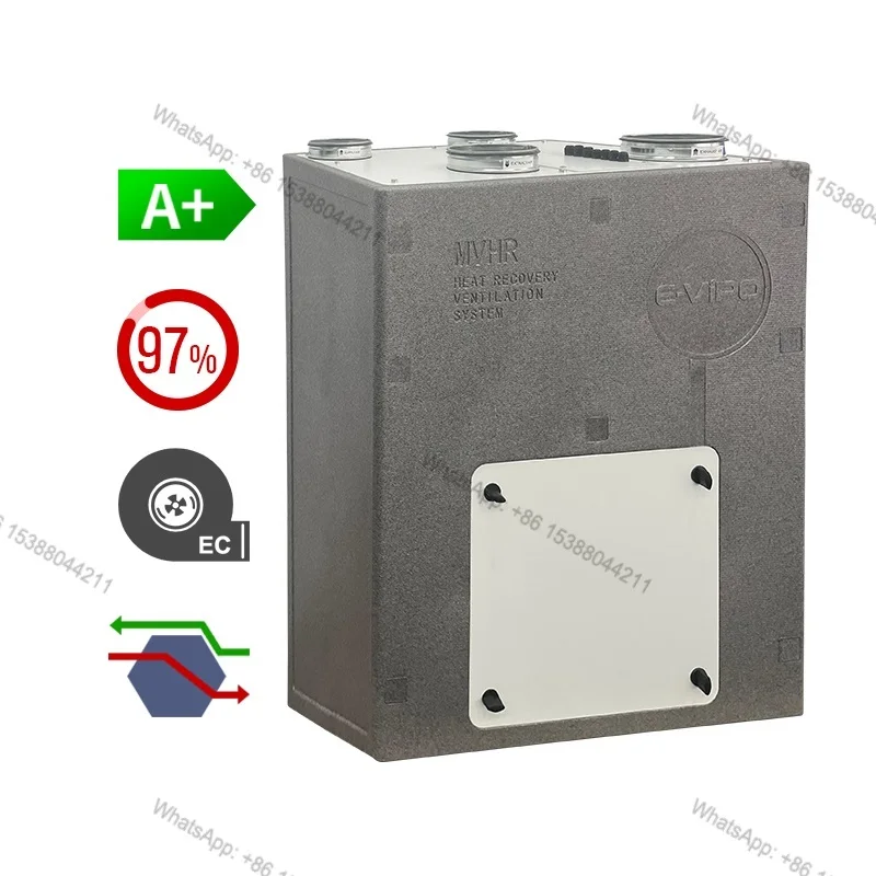 2026 Mechanical MVHR Air Recuperator Hrv Heat Recovery Bypass EC Motor Fresh HVAC Air Ventilation System Heat Recovery