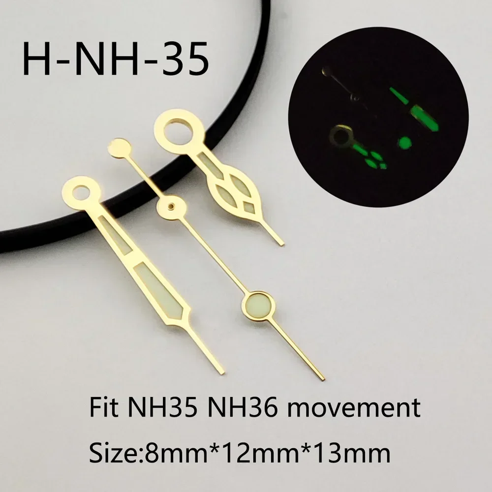 NH35 Lancette Puntatore Ago SUB/SKX007 Lancette dell'orologio Accessori per orologi luminosi verdi adatti per lancette dei secondi Nh35 Movimento Nh36