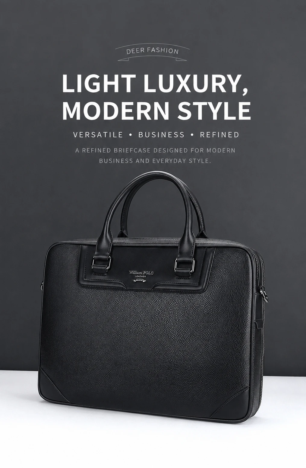 Men's Genuine Leather Briefcase Business Handbag Premium Office Work Commuter Carry Bag Luxury Gift for Men