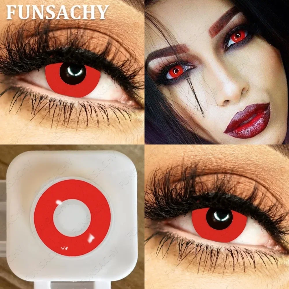 FUNSACHY 2 Stück Froya Cosplay Kontaktlinsen für Halloween, grüne und lila Linsen, Anime-Cosplay-Make-up, weiche Kontaktlinsen, rote Vampir-Augen-Kontaktlinsen. – Detail 19