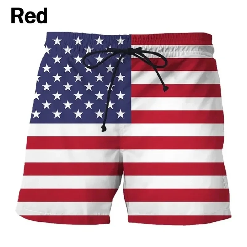 3D Print National Flag Graphic Beach Shorts For Men Summer Funny Casual Board Shorts Swimwear Quick Dry Men Swim Trunks