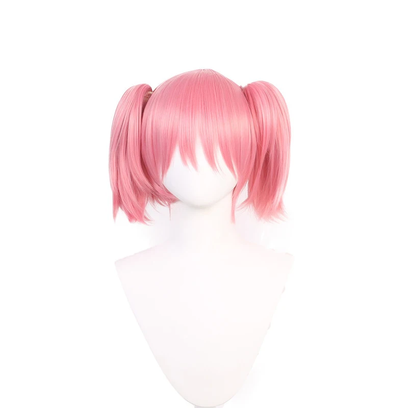 A 10-Inch Magical Girl Cosplay Synthetic Wig With Pink Double Ponytails Is Suitable For Female Anime And Game Role-Playing