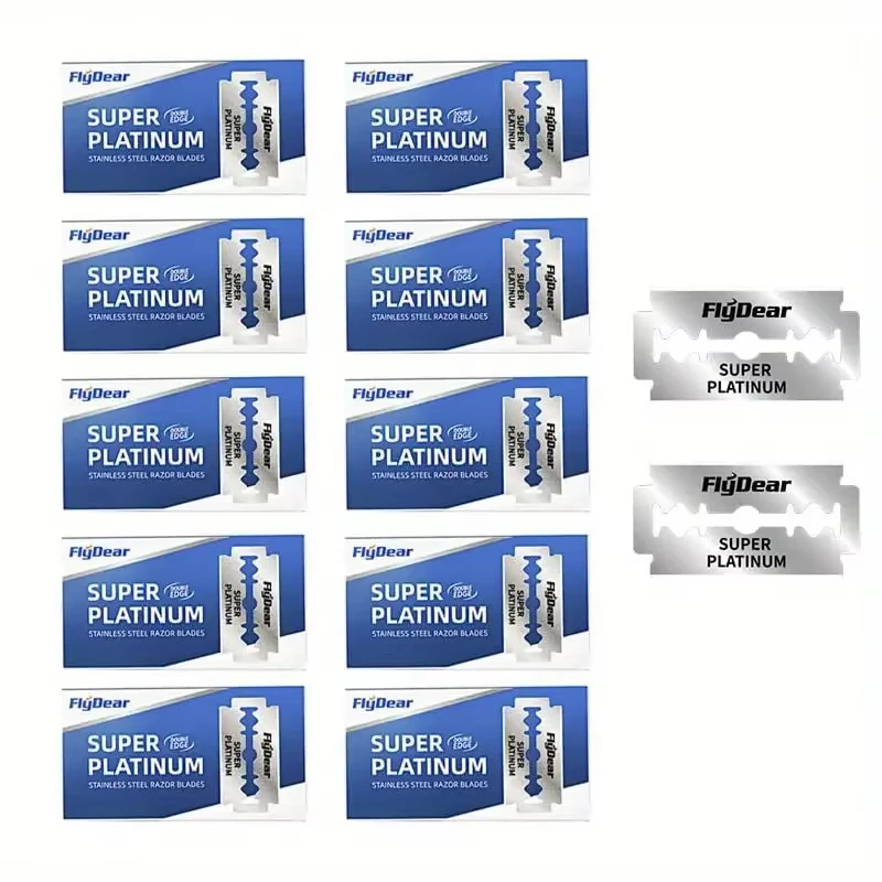 100pcs Double Edge Safety Traditional Classic Retro Stainless Steel Safety Razor Blades for Men's Shaving and Hair Removal Tool