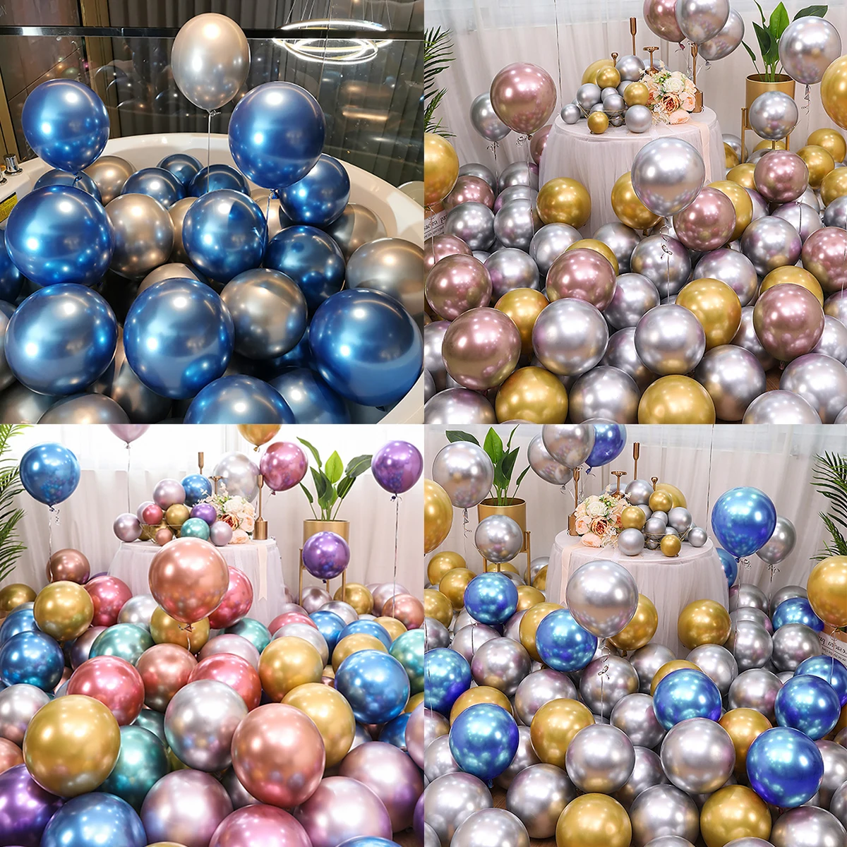 

30pcs 10inch Gold Blue Black Metal Balloons Gender Reveal Wedding Valentine's Day Baby Shower Birthday Globos Party Decorations