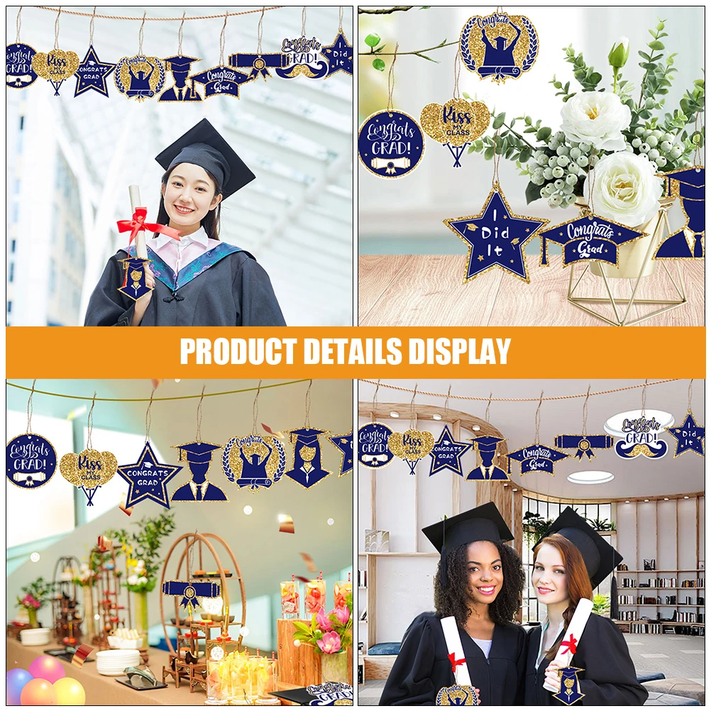

2024 Paper Tags Decorative Graduation Pendant Diy Hanging Paper Sign Graduation Party Supplies Wall Door Yard Hanging Decoration