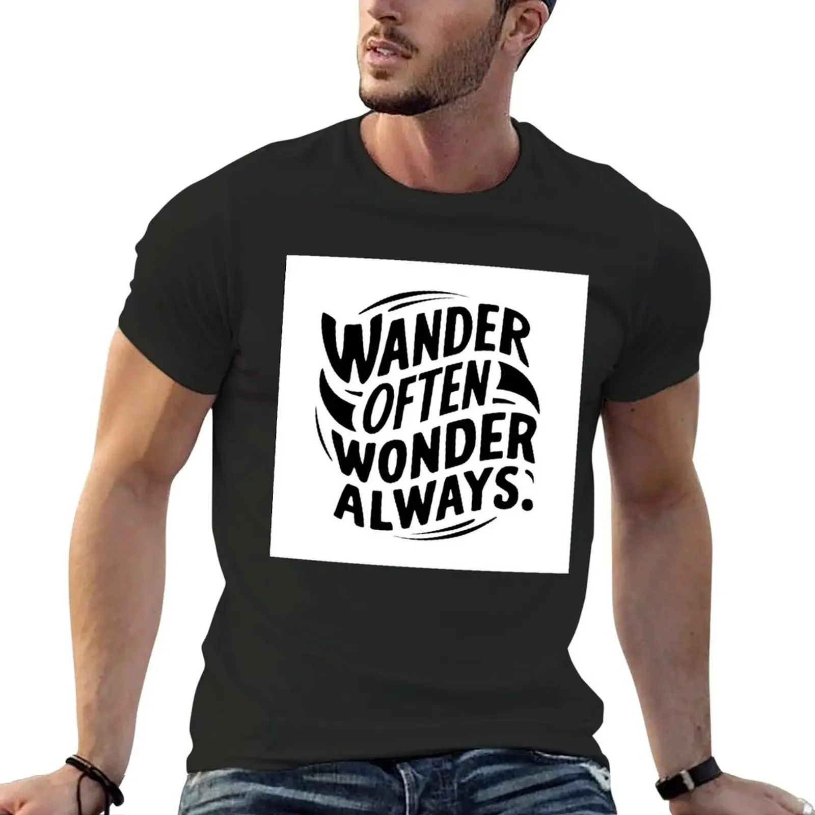 Wander often wonder always T-Shirt korean fashion aesthetic clothes men clothings