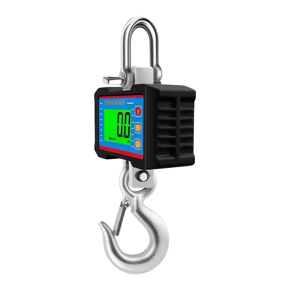1000kg Electronic For Crane Scale LCD Display Portable Hook Weighing Balance 2200lbs Capacity Aluminum Alloy Dustproof For