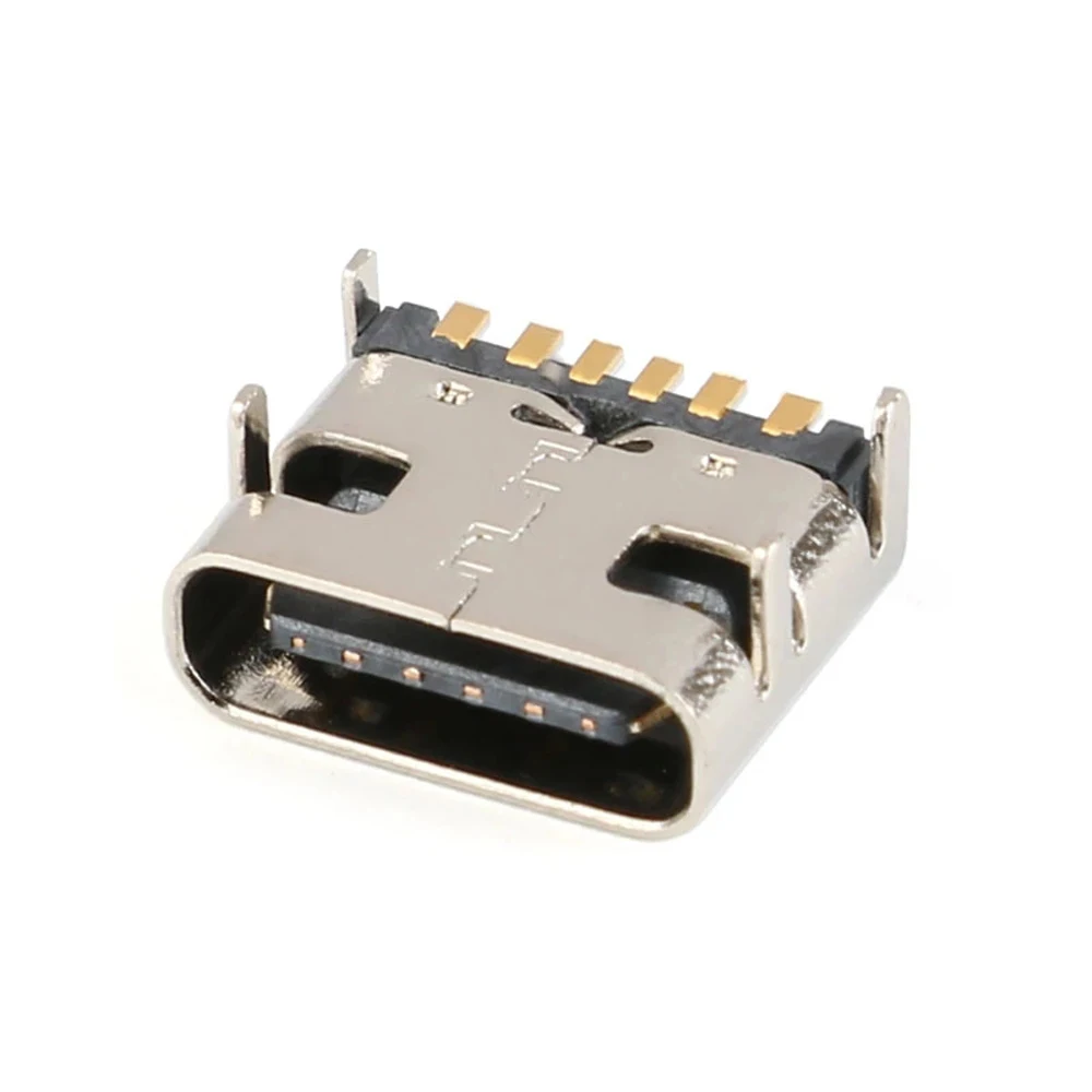 

High Current DIY USB 3.1 SMD DIP 6 Pin Socket Connector Type C Socket Connector Charging Socket Type-C Female Female Connector