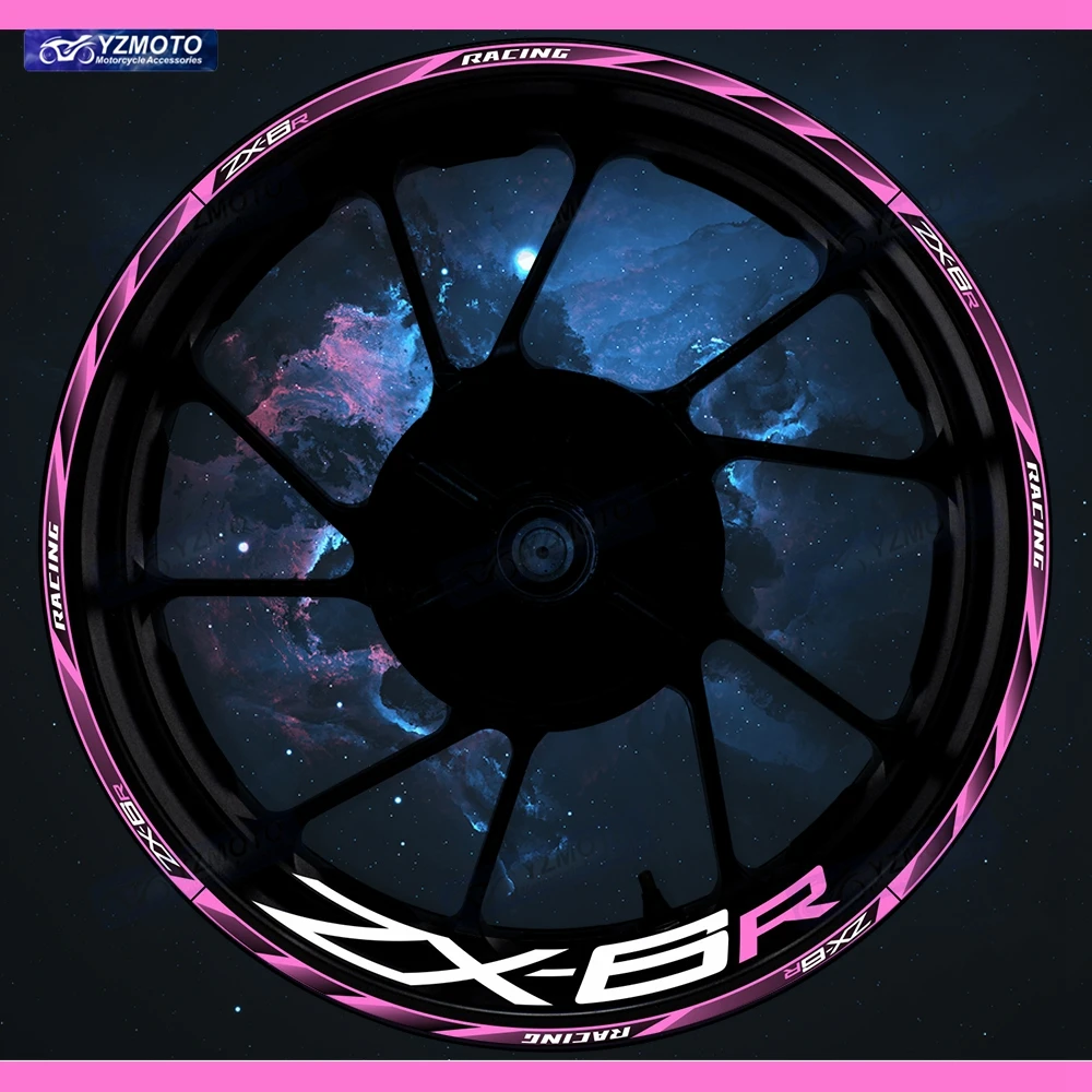 

Для мотоцикла ZX 6R ZX-6R 17-дюймовая наклейка на переднюю и заднюю ступицу колеса, водостойкая наклейка, светоотражающие модифицированные декоративные наклейки на обод