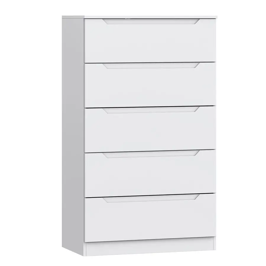 White 5 Drawer Dres…