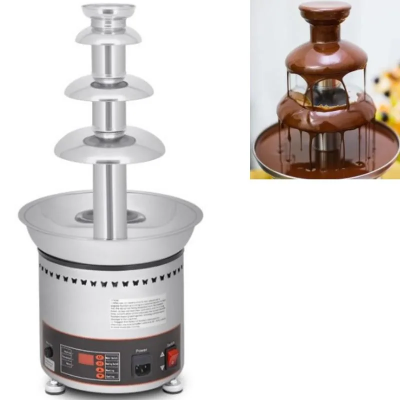 4/5/6/7 Layer Commercial Chocolate Fountain Machine Chocolate Drizzle Heating Waterfall Machine Chocolate Coating Machine