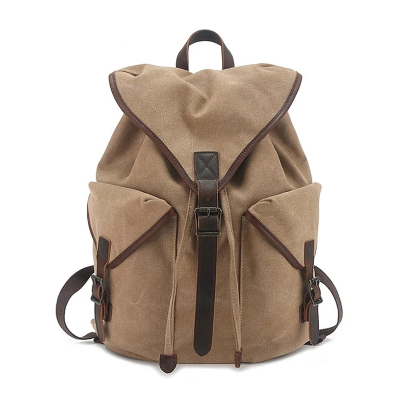 

Vintage Canvas Backpacks Men's School Laptop Bag Durable Male Travel Rucksack for Hiking Camping Work Daily Commute