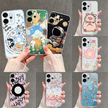 Pouzdro pro OPPO Reno 14F 14Pro s roztomilým pejskem a květinou, odolné proti pádu, minimalistické, průhledné, odolné proti pádu, pro OPPO Reno 14 Pro, Reno14F, kryt 8 nejlepší prodej roztomilý kryt na telefon OPPO - №8