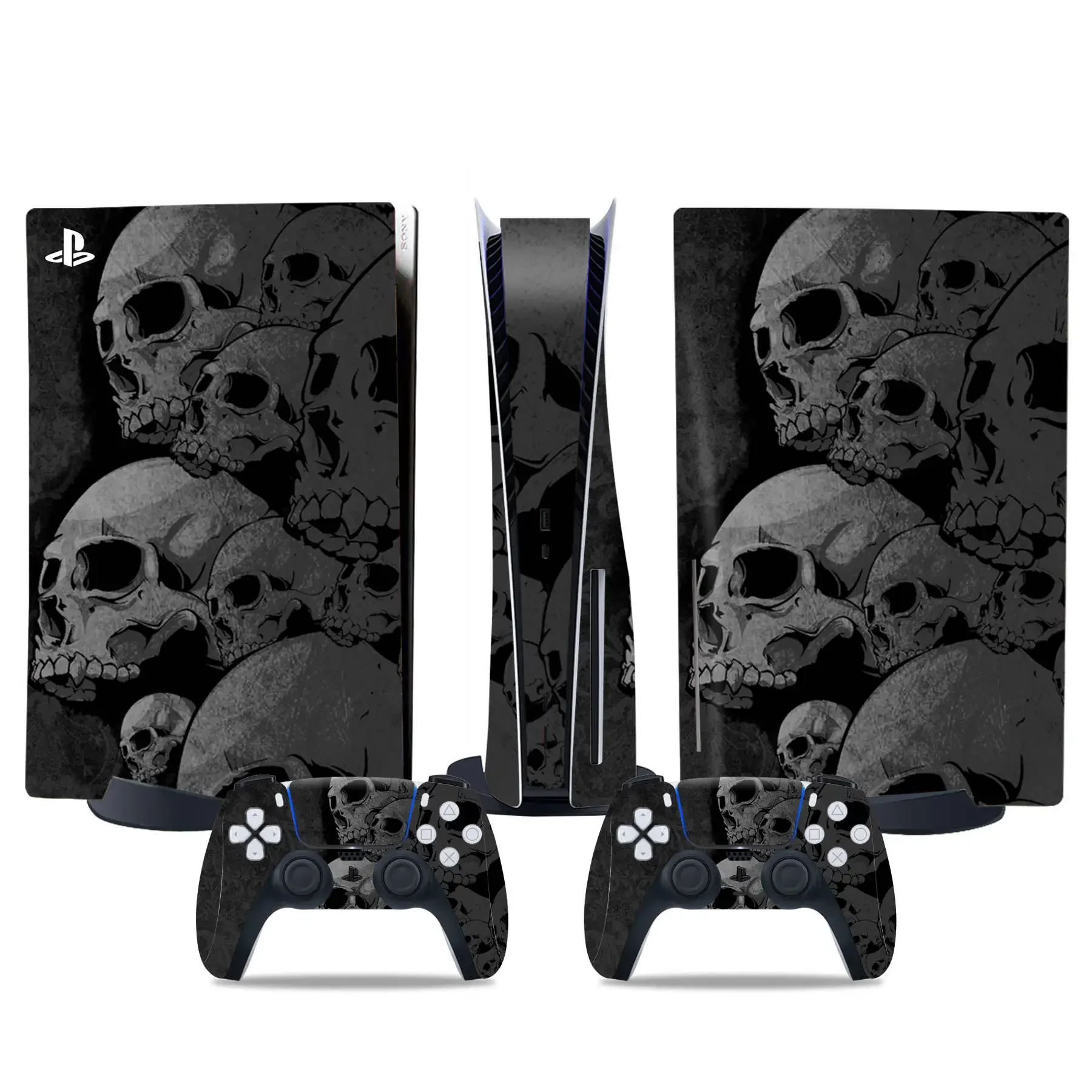 for PS5 Disc Decal Skin Vinyl Sticker For PS5 Disk Controller Console Cover Blue skulls