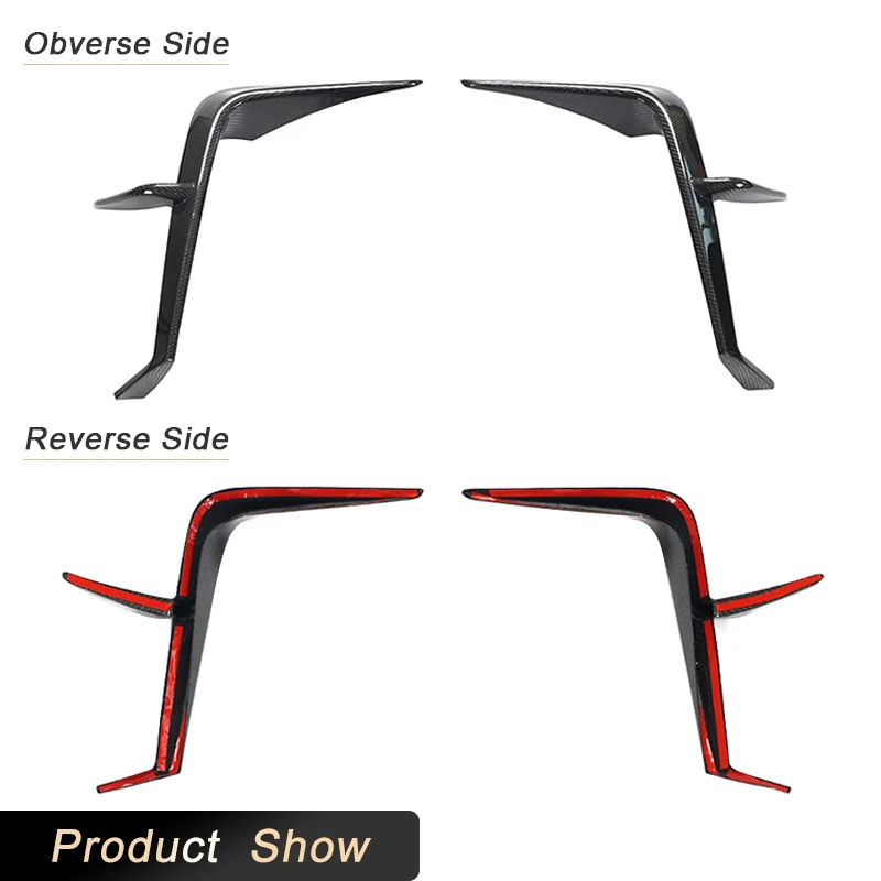 المصد الأمامي للسيارة Canards لسيارة Toyota GR86 كوبيه 2022-2024 سباق المئزر الأمامي الشفاه الخائن اللوحات Canards زعانف ألياف الكربون #6