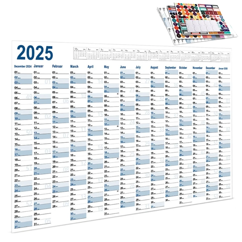 Настенный календарь на 2025 год, школьный годовой планировщик, годовой календарь, школьный календарь, английское издание, для