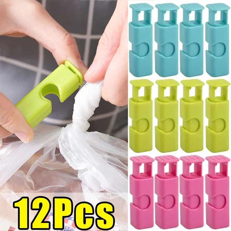 12/1Pcs Storage Food Sealing Clips Reusable Plastic Pocket Sealing Clamp for Snack Bread Household Grain Vegetable Storage Clamp