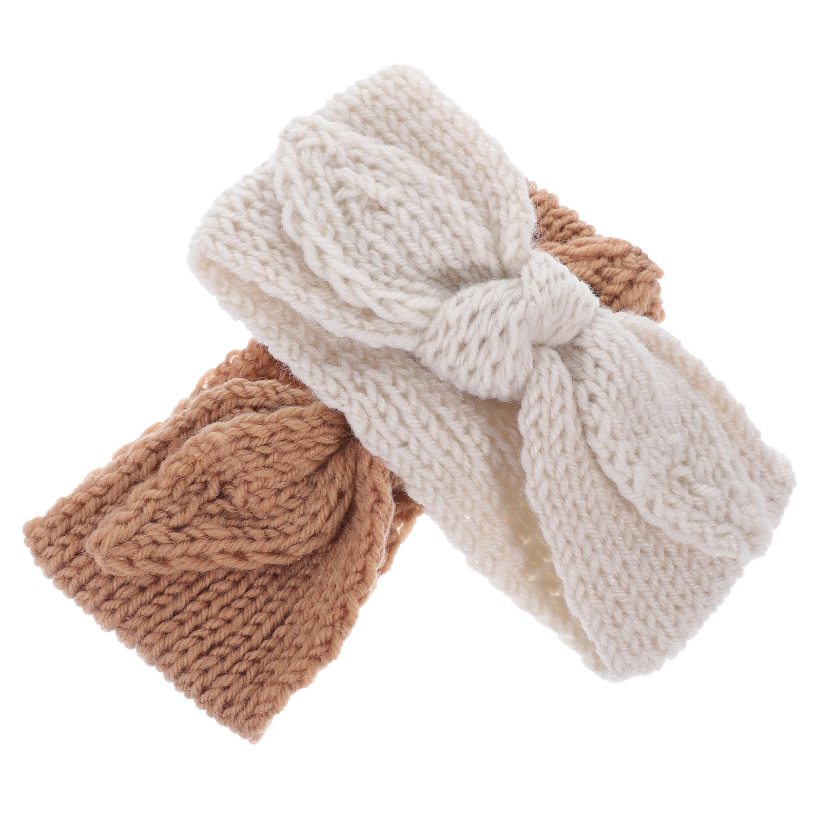 2pcs Baby Headband Newborn Toddler Knitted Bow Headbands Pink Beige Hair Accessories Bow Headband Baby Headdress