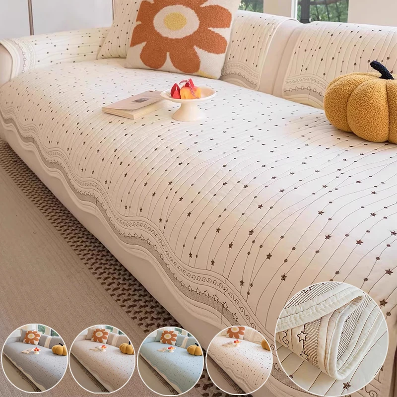 

Non-Slip Cotton Fabric Four Seasons Universal ModernSimple Combination Sofa Cushion Cover Towel Anti Cat Scratching Sofa Cushion