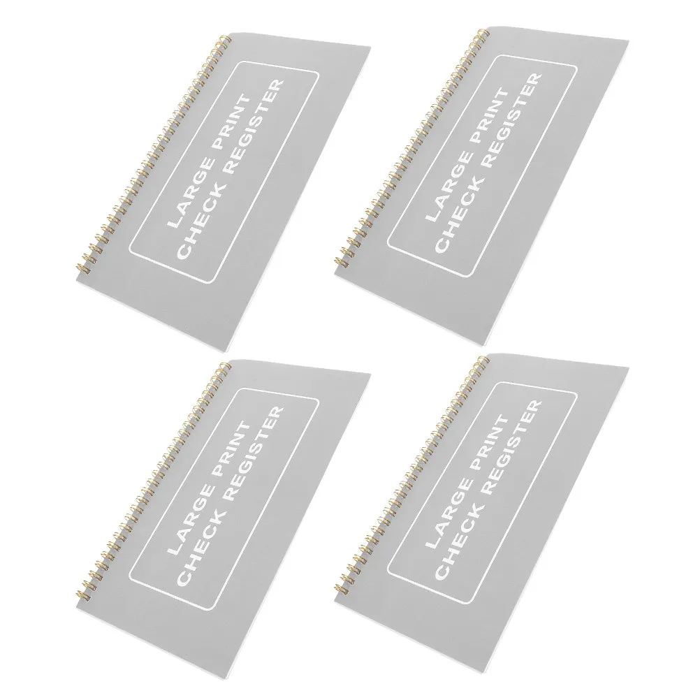 

Набор из 4 блокнотов для учета операций с крупным шрифом, высокой контрастностью и секцией для даты, портативные, легко читаемые, для офиса, дома, путешествий, финансового учета