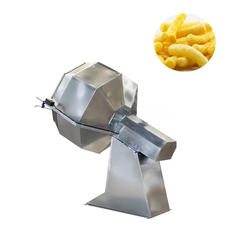 Customized Octagonal Spice Coating Machine Stainless Steel Food Seasoning Machine With Mixing Function For Potato Chips Snacks