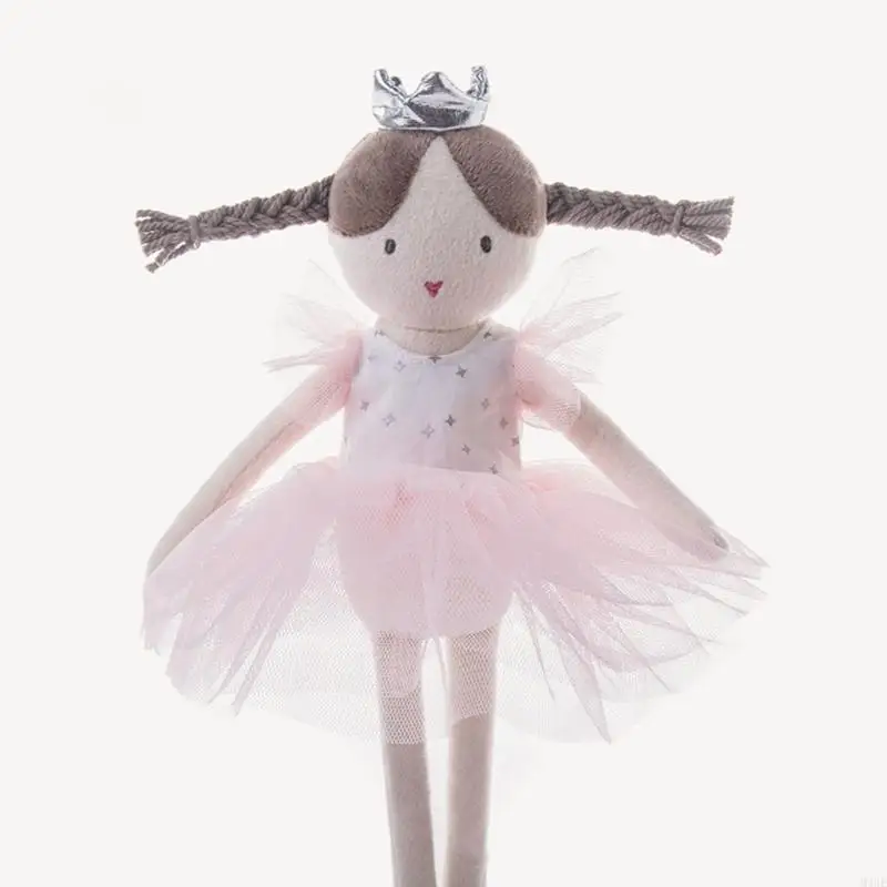 M3GE Cartoon Long-legged Ballet Girl Stuffed for Children Soft Stuffed Appease Sleeping Toy Gift for Sleeping