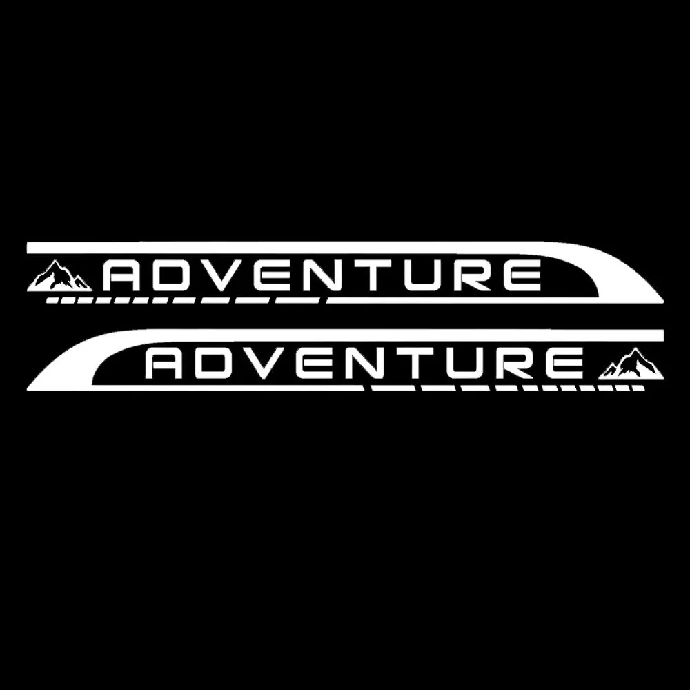 

2PCS/SET Black White ADVENTURE Mountain Vinyl Sticker Self-Adhesive Waterproof Removable Decor