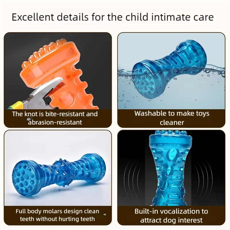 Dog Chew Toy Resistant Bite Resistant Pet Toy Toothbrush Bone Sturdy Dog Toy Interactive Puppy Game Toy Dog Bone Pet Accessories