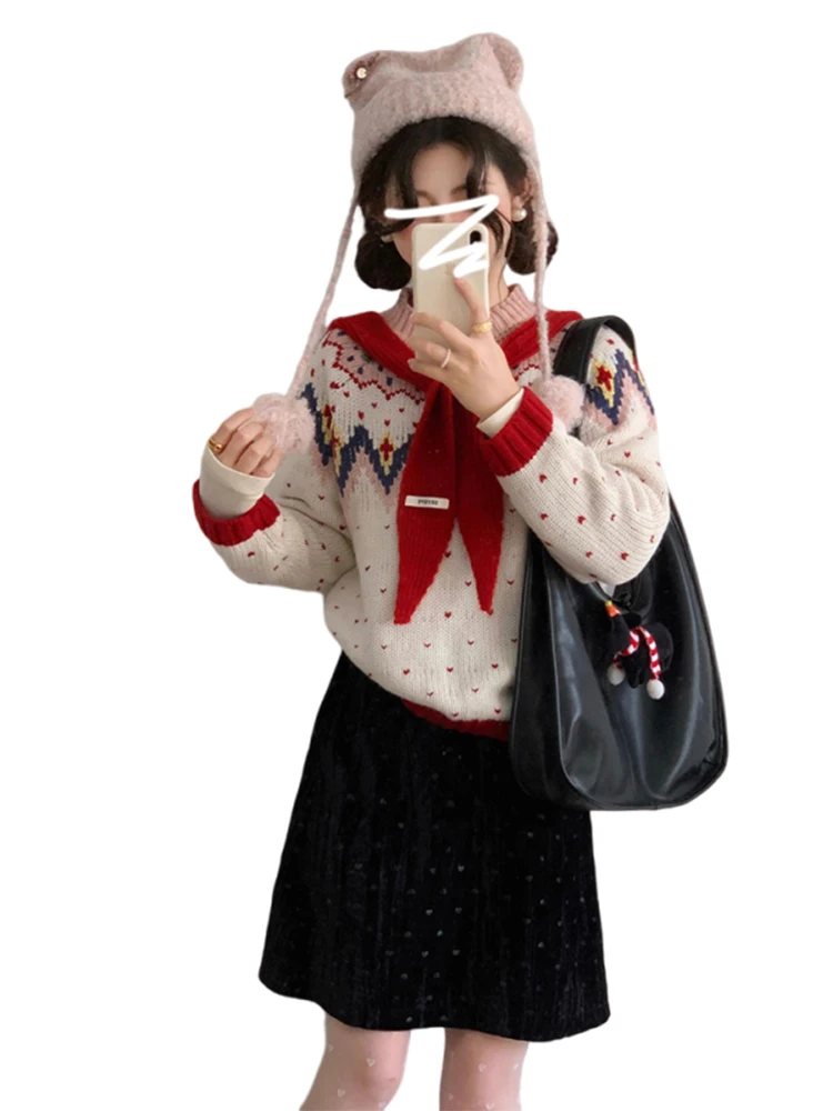 سترة نسائية محبوكة للعام الجديد لعام 2025 كسول Sle فريد من نوعه جميل الراقية ملمس الخريف والشتاء فضفاضة تناسب الدفء